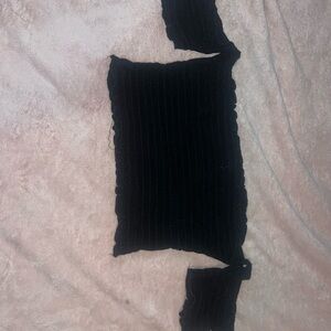 Black Ribbed Knit Top